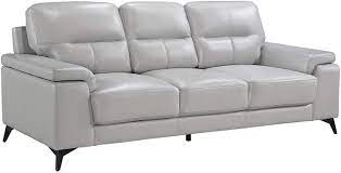 Silver grey 3 seater automatic leather recliner sofa. Homelegance 89 Leather Sofa Silver Gray Furniture Sofa Couch Leather Sofa Grey Furniture Living Room Contemporary Leather Sofa