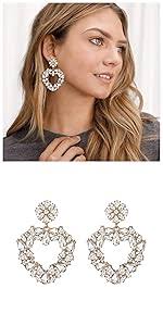 Ever Faith smyckesset i kristall, för bröllop och brud, art deco, blommig,  tårdroppe, set med halsband, örhängen och armband, Strass : Amazon.se: Mode