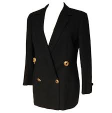 Black And Gold Jacket Versace Ladies Black Wool Jacket Double Breasted With Gold Buttons 90s Size 42 Wool Blazer Jacket Black Wool Blazer Wool Jacket
