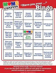 Moms Confess Have You Ever Bingo Game A Fun Party Game For Baby Showers Moms Club Meetings Moms Night Ou Games For Moms Moms Night Mother S Day Games