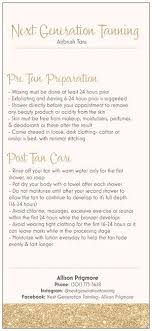 Next Generation Tanning Allison Prigmore Instructions For Spray Tan Prep Post Care Facebook