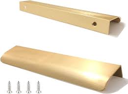 Buy 10 Pack Modern Style Finger Edge Pull Furniture Drawer Handles Hidden Cabinet Kitchen Drawer Handles Knobs Gold 300256mm Online In Indonesia B08mzg94q9