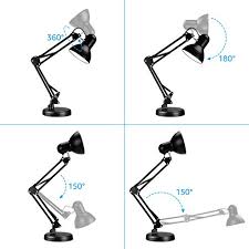 Great savings & free delivery / collection on many items. Torchstar Metal Swing Arm Desk Lamps Adjustable Table Lamp With Clamp Architect Gooseneck Pixar Lamp For Bedroom Study Home Office E26 E27 Base Replaceable Bulbs Multi Joint Black Finish Pricepulse