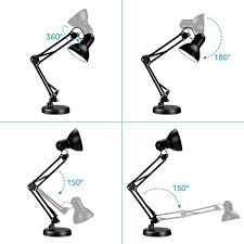 The clamp lets you place your light on any surface with an edge, essentially a truly. Torchstar Metal Swing Arm Desk Lamps Adjustable Table Lamp With Clamp Architect Gooseneck Pixar Lamp For Bedroom Study Home Office E26 E27 Base Replaceable Bulbs Multi Joint Black Finish Pricepulse