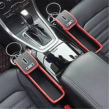 Dealsplaza Premium Pu Leather Side Pocket Organizer Car Seat Filler Gap Space Storage Box Drink Bottle Cup Holder Coin Co Car Storage Volkswagen Touran Leather