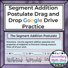 Segment Addition Postulate Google Drive Assignment Perfect For Distance Learning This Is A 12 Question Google Drive Work In 2020 Segmentation Secondary Math Tpt Math