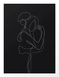 Lovers Dark Version By Urbanwallarts Couple Love Hug One Line Drawing Blacktattooae In 2020 Dark Drawings Minimal Drawings Couple Drawings