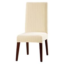 Subrtex subrtex dining room chair slipcovers striped jacquard chair covers stretch chair covers for dining room washable parsons seat covers lowes $ 23.15. Get The Stretch Pinstripe Short Dining Room Chair Cover Cream Sure Fit From Target Now Accuweather Shop