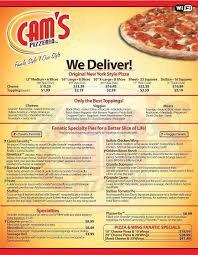 Cams Pizzera Menu Penfield Dineries