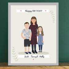 Illustration Paper Goods On Instagram This Family Portrait Was Sent As A Birthday Present These Make A Gre Birthday Presents Paper Goods Family Portraits