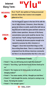 Ylu Meaning What Does Ylu Mean 7esl In 2021 Slang Words English Slang Words Word Sentences