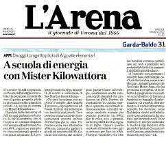 Arena sas di smanio dario e c. L Arena Articolo Del 9 Marzo 2010 A Scuola Di Energia Con Mr Kilowattora
