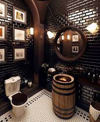 The bathroom itself is dominantly painted in brown and white, such as the beadboard, upper wall, floor, sink, and vanity. Que Ambiente Maravilhoso Gostaram Ideiasdiferentes Referencia Modern Victorian Bathroom Restaurant Bathroom Victorian Bathroom