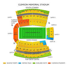 Clemson Memorial Stadium 2019 Seating Chart