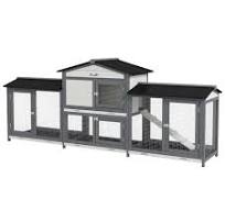 PawHut 90.5" Wooden Rabbit Hutch Bunny Cage Pet Playpen ...
