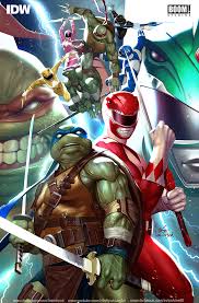 Artstation Power Rangers X Teenage Mutant Ninja Turtles 1 Inhyuk Lee Teenage Mutant Ninja Turtles Art Ninja Turtles Power Rangers Comic