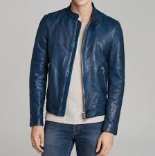 Blue Leather Jacket Mens Lambskin Soft Genuine Slim Fit Motorcycle Biker Hl024 Ebay Mens Blue Leather Jacket Leather Jacket Men Style Leather Jacket Men