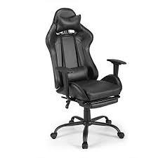 Adjustable Racing Style Gaming Computer Chair Leather Ergonomic Seat High Back Recliner Swivel W Footrest Leather Seat Racing Chair Foot Rest