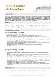 Performing a full lifecycle product development. Junior Mechanical Engineer Resume Samples Qwikresume