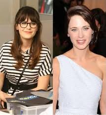 Bangs, especially long haircuts with bangs are a dramatic, drastic change. Seeing Zooey Deschanel Without Bangs And Glasses Made Me Realize How Nobody Knew Clark Kent Was Superman Pics