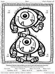 Pin By Irene Hines Teaching Affects On Monsters Galore Math Coloring Addition And Subtraction Math