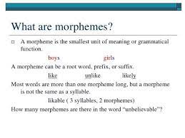 There are freemorphemes, that is, morphemes that can stand by . English A Morpheme Is The Smallest Meaningful Unit In A Language A Morpheme Is Not Identical To A Word The Main Difference Between Them Is That A Morpheme Sometimes Does Not