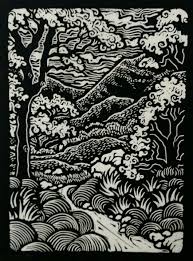 Black And White Linoleum Print The Zen Path 9 X 6 Linoleum Block Print By Anita Hagan Linoblock Printmaking Anitahaganart Linoleum Block Printing Linoleum Printmaking Printmaking Art