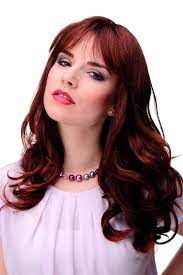 A brunette blend with red and violet tones, vegan friendly and cruelty free home hair color. Lady Quality Wig Very Long Beautiful Curling Ends Fringe Bangs Medium Mahogany Brown