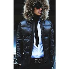 Mens Leather Jacket A Hooded Puffy Style With Real Fur Trim Men S Leather Jacket Leather Jacket Men Mens Jackets