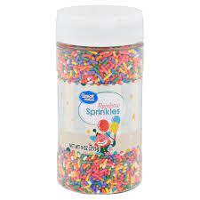 We loved these little round rainbow sprinkles from a tried and true brand—great taste. Great Value Rainbow Sprinkles 9 Oz Walmart Com Walmart Com