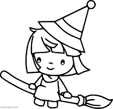 1) if you have javascript enabled you can click the print link in the top half of the page and it will automatically print the coloring page only and ignore the advertising and navigation at the top of the page. Cute Halloween Coloring Pages Coloringall