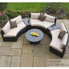 Maze Rattan Half Moon Curved Garden Sofa Set Internet Gardener Garden Sofa Set Garden Sofa Furniture Sofa Set