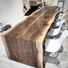 Live Edge Waterfall Conference Table In Black Walnut We Crafted This Piece For A Toronto Live Edge Dining Table Wood Slab Dining Table Wood Conference Table