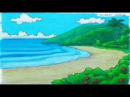Umumnya, gambar lukisan memilki karakteristik tersendiri yang membuat terpukau setiap orang. Cara Menggambar Dan Mewarnai Pemandangan Laut Dan Pantai Yang Indah Youtube