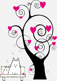 Learn how to draw a unique heart with a rose inside it. Paper Hello Kitty Drawing Sticker Creative Heart Shaped Tree Love Purple Png Pngegg