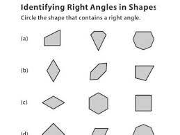 Right angles are found in squares, rectangles, right triangles, and some quadrilaterals. Identifying Right Angles In Shapes Teaching Resources