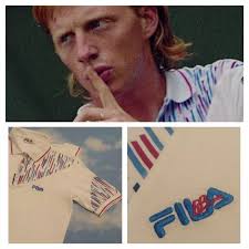 FILA POLO SHIRT Tennis BORIS BECKER 1991 WIMBLEDON vintage US S
