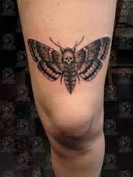 Moth Tattoo By Madeleine Hoogkamer Darko S Oneness Moth Tattoo Neck Tattoo Butterfly Thigh Tattoo