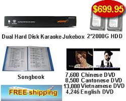 Regardless of the price of a karaoke system, a standard karaoke system must have 4 devices: Vietnamese Karaoke Player Dual Hard Disk Karaoke Jukebox With Vietnamese Dvd Songs And English Dvd Songs
