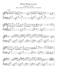 Yiruma this is my transcription of yiruma's gorgeous composition. River Flows In You Easy Arrangement Sheet Music For Piano Solo Musescore Com
