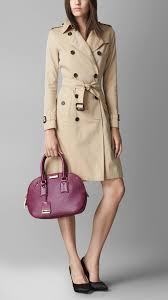 Burberry The Small Orchard In Heritage Grain Leather In Damson Magenta Purple Lyst