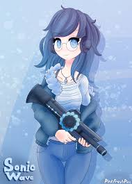 I drew Sonic Wave as a girl: : rgeometrydash