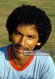 Portrait of West Indian batsman Larry Gomes, circa 1983. News Photo