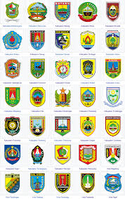 Warna dan hitam putih file masih mentah yang dioperasikan dengan program corel draw dan editable. Emblem Of Cities And Regencies Of Jawa Tengah Indonesia