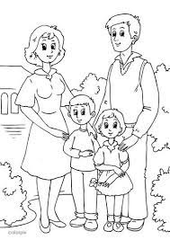 Una imagen de una familia al completo para que la pintes con colores. Dibujo Para Colorear 1 Familia Img 25989 Family Coloring Pages Family Coloring Fathers Day Coloring Page