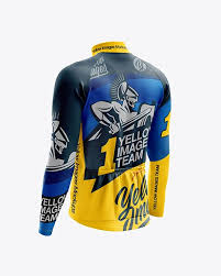 Men S Cycling Thermal Jersey Ls Mockup Back Half Side View In Apparel Mockups On Yellow Images Object Mockups In 2020 Design Mockup Free Shirt Mockup Clothing Mockup