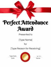 Check spelling or type a new query. Perfect Attendance Award Free Printable