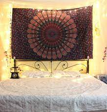 Blue Indian Tapestry Wall Hanging Cotton Mandala Tapestry Bohemian Tapestry Hippie Wall Tapestry Boho Ta Tapestry Bedroom Chic Bedroom Design Wall Tapestry