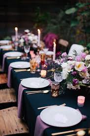 Navy And Lavender In A Romantic Tablescape Purple Table Settings Wedding Table Settings Purple Table