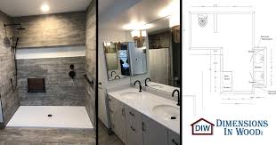 You can purchase shower kits in various sizes, ranging from 36 to 42 inches square. Master Bathroom Remodel With Zero Entry Shower Vanity Make Up Cabinet And Dual Sinks In Columbia Columbia Mo Dimensions In Wood